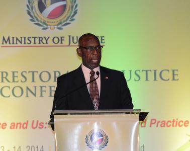 justice minister trinidad restorative conference institution prison rules soon coming says senator attendees honourable emmanuel ceremony caption opening george address